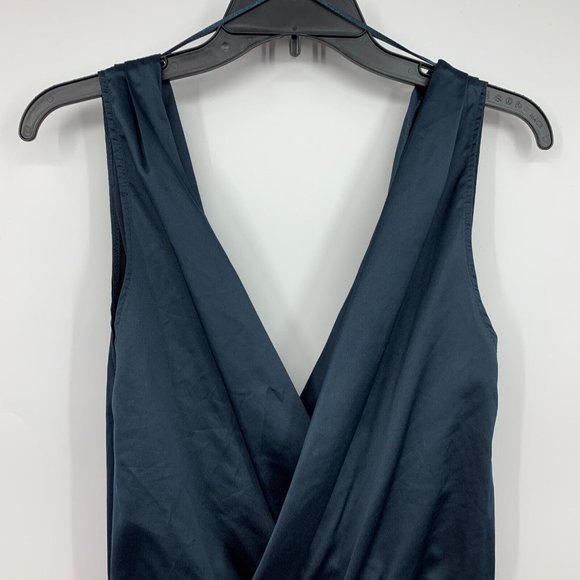 Zara Bodysuit Blue Sateen VNeck Sleeveless NWT - Picture 10 of 11